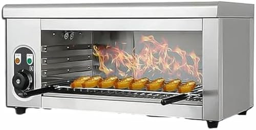 2000W Commercial Salamandra Broiler Countertop Con Griglia Regolabile - Forno In Acciaio Inossidabile Per La Fusione Del Formaggio, La Tostatura Dei Panini E La Grigliatura Delle Bistecche - 50-300 ℃