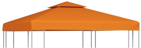 Mokuyary Reservöverdrag för trädgårdspaviljong ersättningsöverdrag för paviljongtak antik paviljong ersättningsskydd för lusthus orange 310 g/m² 3 x 3 m