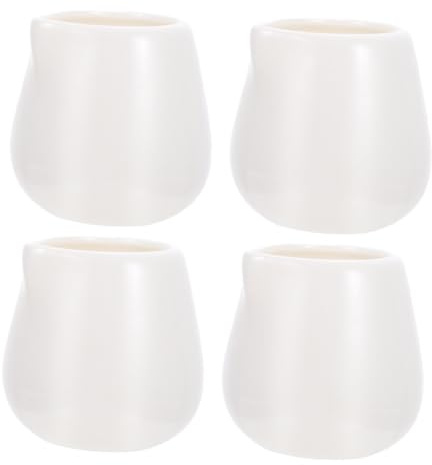Zerodeko 4 piezas Leche Taza con Base Antideslizante para Salsa y Desayuno Jarritas Pequeñas sin Asa para Hogar y Restaurantes Capacidad Moderada Segura y Práctica