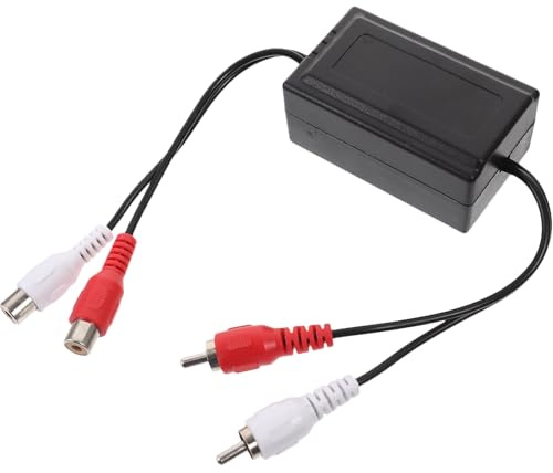 Uonlytech Isolateur de Boucle de Masse et Filtre Anti-Bruit pour Autoradio et Amplificateur, Accessoire Anti-Parasites pour Éliminer Les Interférences Les Systèmes Audio de Voiture