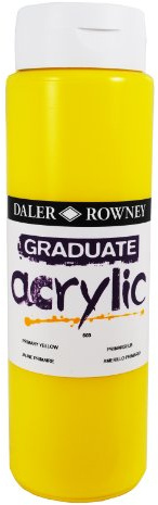 Daler-Rowney Graduate Acrylic Paint, Plastic Bottle, 16.91oz - 500 ml, Primary Yellow