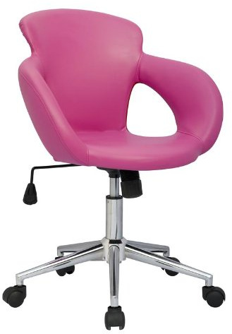 SixBros. Sgabello Girevole da Lavoro Sedia da Ufficio, Fuchsia - M-65335-1/1305