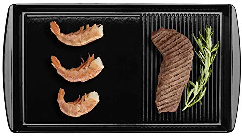 Oranier emaillierte Grillplatte Induktion - nur für Oranier KXI - FLI und KFL Kochfelder mit brückbarer Bräterzone geeignet