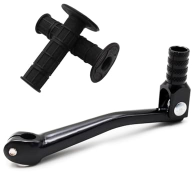 PRO BAT 11mm/0.44'' ATV Gear Lever Shifter with Universal 7/8 Dirt Bike Motorcycle Hand Grips for 110cc 125cc 135cc 150cc 200cc 250cc Quad Dirt Bike ATV Buggy, Black