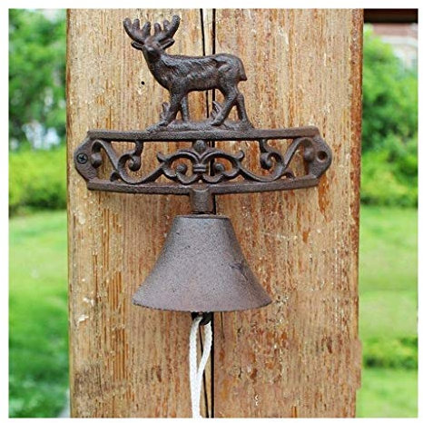 Cast Iron Door Bell Antique Decor Bell Cast Iron Bell Welcome Entry Door Bell Antique Doorbell Decoration Front Door Interior Exterior Decor Black Wrought Iron Doorbell Manual Doorbell Personality Vil