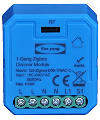 Yueyang Zigbee Hidden Model Switch Dimmer Switch Dimmer for Dimmable LED Lights, Mini 1 Gang Module, Compatible with Smart Life/Tuya App, Compatible with Alexa Echo and Google Home, 220V