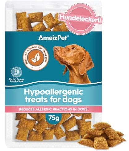 AmeizPet Cibo Secco per Cani, Biscotti Ipoallergenici Deliziosi, Trattini Masticabili per Cuccioli e Anziani con Stomaco Sensibile 75g (2.6 oz)