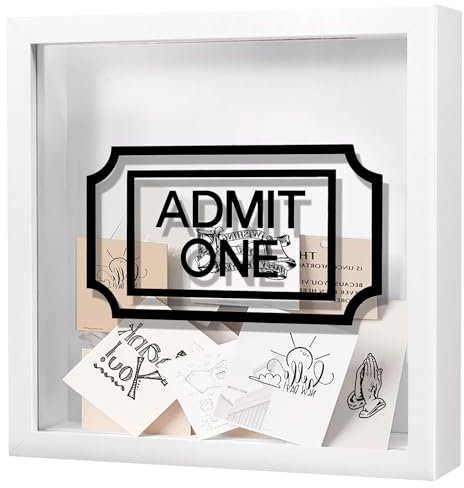 Marco de caja de sombra 3D 20x20 cm Marco de fotos cuadrado profundo 3,5 cm con ranura superior Hucha personalizable con foto marco de madera para billete artesanía recuerdo billete