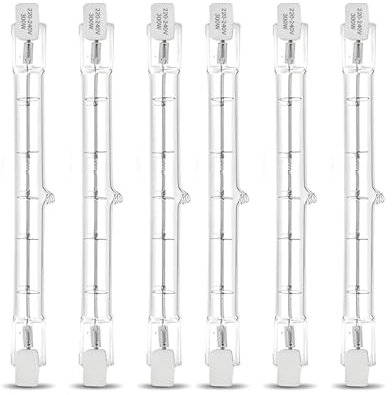 Ausolee R7s Halogen Leuchtmittel, 118 mm, 300 W, dimmbar, warmweiß, 2800 K, 230 V,Leuchtmittel, R7s Halogen Leuchtmittel, 6-teiliges Set