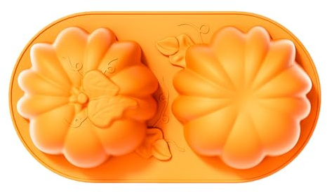 Genérico Molde de Silicona para Tartas,Molde de Calabaza para Pudin | 2 Cavidades para Postres de Temporada Halloween Otoño Gelatina Pudín