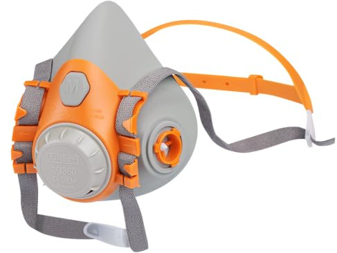 AirGuard Pro AG360 Set di protezioni respiratorie con attacco a baionetta – Cambio più veloce del filtro – EN 140 & EN 14387 – Protezione da gas, vapori e polveri sottili – Protezione arancione
