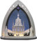 weigla - LED Lichterspitze original Erzgebirge I Motiv Dresdner Frauenkirche I LED Lichterbogen Weihnachten I Größe 52 x 53,5 x 9 cm I beleuchtete Weihnachtsdeko innen I aus Holz