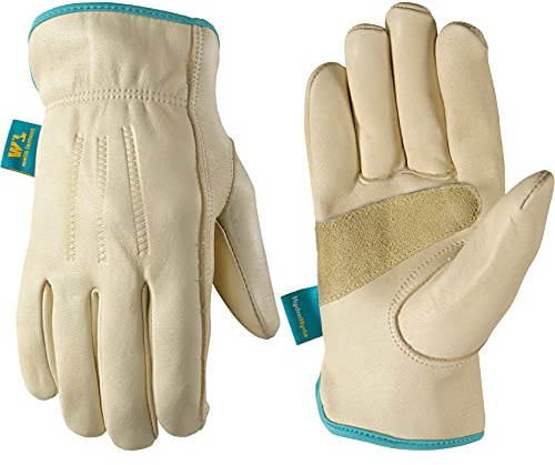 Wells Lamont Women's Water-Resistant Leather Work Gloves | Puncture Resistant, Reinforced, HydraHyde | Medium (1167M)