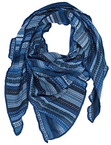 Invero, sciarpa triangolare in lana merino Tiziana, 100% lana Blu Taglia unica