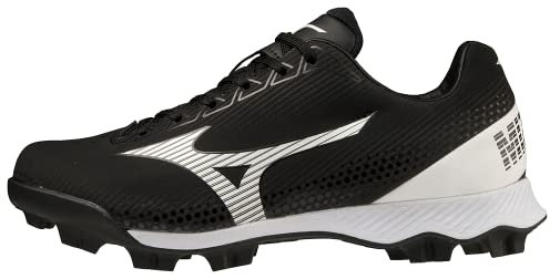 Mizuno girls Wave Finch Lightrevo Jr. Softball Shoe, Black/White, 4.5 Big Kid US