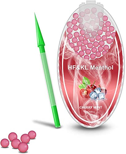 HF&KL Menthol Cigarette Crush Balls for Filters, 100PCS Portable Mint Crushballs, Menthol Aroma Capsules, Ball Shape Explosion Beads for DIY 100PCS (cherry)