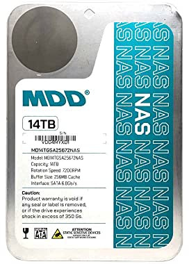 MDD (MD14TSATA25672NAS) 14TB 7200 RPM 256MB Cache SATA 6.0Gb/s 3.5 Internal NAS Hard Drive - 5 Years Warranty