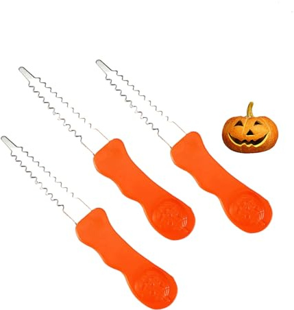 Pumpkin Carving Kit Kids Tools Halloween, 3PCS Professional Heavy Duty Carving Set, Stainless Steel Double-Side Sculpting Tool All-in-one Carving Kit for Halloween Decoration