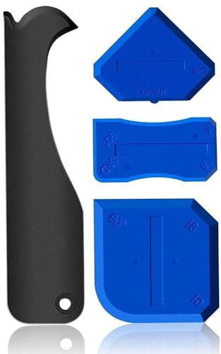 4PCS Sealant Finishing Tool Kit - Portable Silicone Former, Caulking Tool, Multi-Edge Applicator, Smoother, Mastic Silicone Remover for Kitchen & Bathroom Grout Finishing