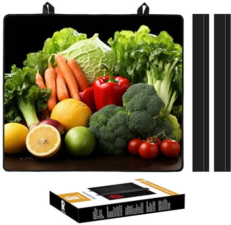 KitchenRaku Hob Cover 61x53cm, Electric Hob Covers, Ceramic Hob Covers, Induction Hob Covers, Glass Hob Covers, Hob Covers for Electric Cookers to Protect from Scratches (Broccoli Pattern)