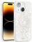 SCORPIFY for iPhone 15 Plus Case [Compatible with MagSafe] with White Pearl Design, Cute Clear Magnetic Phone Cover for Women Girls and Men, Slim Bumper with Mother of Pearl Shell Pattern