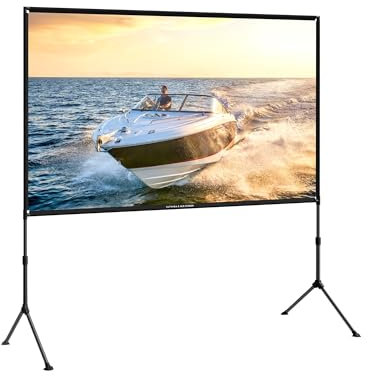 ULTIMEA E-ALR Pantalla de proyector con Soporte, 80% ALR Pantalla de proyector 2.0 Valor de Ganancia para el día al Aire Libre y Cine en casa, 100 Pulgadas de Pantalla de Plata portátil