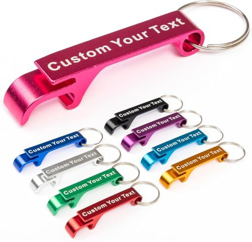 50pcs Custom Bottle Opener Personalised Bottle Opener With Logo Wedding Favors For Guests Custom Keychain Bulk Customisable Promotional Items Key Chains Customised Party Favors Gifts (50)