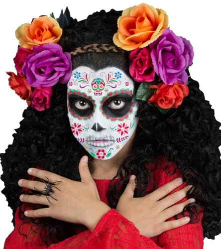 FIESTAS GUIRCA | Plantilla Maquillaje Infantil Morado (14x20 cm) - Set de Maquillaje para Fiestas de Animales, Halloween, Carnaval y Celebraciones - Ideal para Niños - Morado