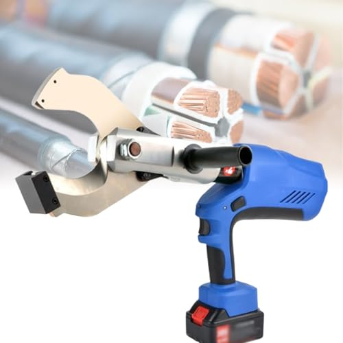 Cortador de Cable Hidráulico 150KN, Cortador de Cable Hidráulico Inalámbrico, Carrera 50 mm, Número de cizallas 130 veces, con Pantalla LED/Batería, para cobre/aluminio de Ф85 mm y cable blindado