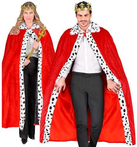 W WIDMANN MILANO Party Fashion – Kungsrock, röd, 140 cm, cape, cape, prins, kung och drottningar, medelålder