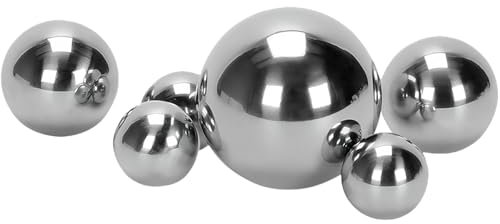 LAINIKE Boule décorative en acier inoxydable argenté - Boule flottante pour étang, mini étang, fontaine décorative, boule de jardin