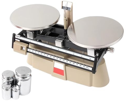 Precision Mechanical Balance, Lab Analytical Double Pan Scales, with Zero Adjustment Knob, Weight Kit, Weighing Range 0.1g-2000g, for Colleges, Laboratory
