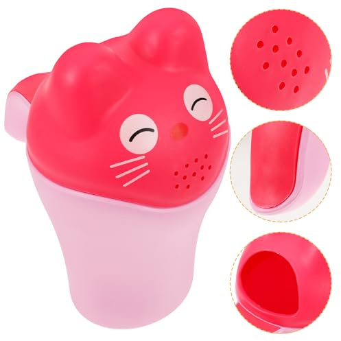 WEKADRIN Babyparty Waschbecher mit Griff Freier Haarwaschbecher aus Langlebigem Pp Rosa Duschbecher für Baden und Shampoo Kindersicherer Badebecher für Einfache Haarwäsche