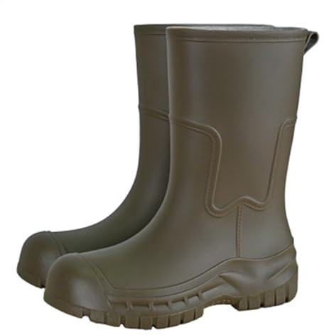 Generisch Bottes en caoutchouc mi-hautes pour femme - Imperméables - Tige courte - Amortissement - Solide - Avec semelle en caoutchouc antidérapante - Chaussures de jardin pour randonnée, travail de