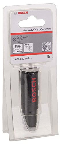 Bosch Professional 1x Sierra de Corona de Diamante Diamond for Hard Ceramics (para baldosas más duras, Ø 22 mm, Accesorios Taladros de Impacto Rotativos)