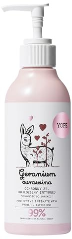 YOPE Natural Intimate Gel wash Geranium and Cranberry | LACTIC ACID | PANTHENOL | GENTLE |99% INGREDIENTS OF NATURAL ORIGIN | 300ml