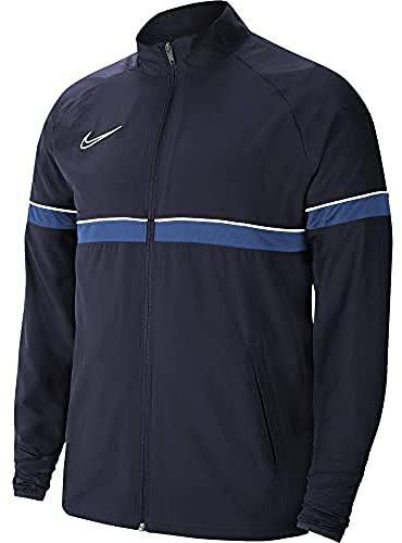 Nike Veste de Football de Survêtement Tissée pour Grand Enfants, Taille M, Obsidienne/Blanc/Bleu Royal/Blanc
