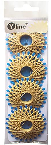 Yline - 4 Sterne a. 20 m Sternzwirn Baumwolle, Sternchenzwirn Stern - Zwirn, 2850-15 (natur beige)