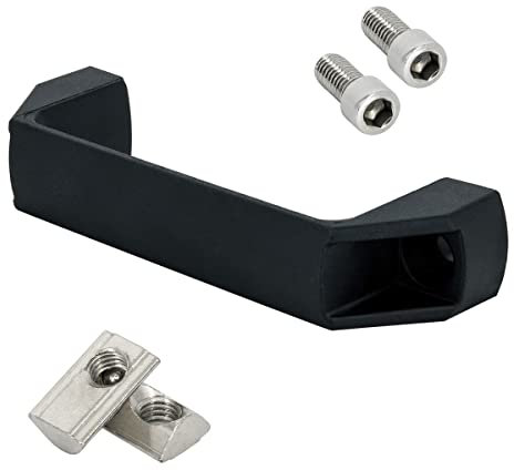SCHMIDT systemprofile 4x Bügelgriff Nut 8 138x25x40mm Kunststoff schwarz Griff Türgriff Handgriff Haltegriff Ziehgriff Aluprofil-Zubehör