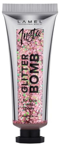 Lamel Insta Glitter Bomb - Face & Body Glitter - Clear & Sparkly Gel Texture - 20ml - Pink N.403