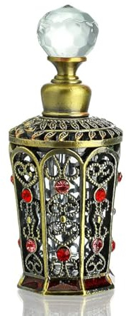 YU FENG Antique Glass Perfume Bottles Empty Vintage Jeweled Decorative Fancy Crystal Perfume Decanter Vials(10ml)
