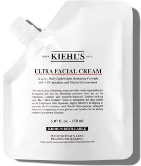 Kiehl's Ultra Facial Cream, Face Moisturiser For Women & Men, Suitable for All Skin Types, Fragrance-Free, 150Ml, Refill Pouch