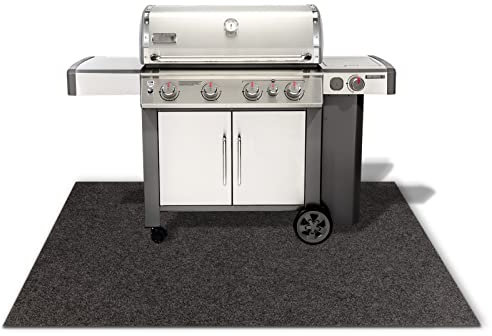 Dalton BBQ-Matte - Esterilla protectora para barbacoa, para terraza, balcón y jardín, protección del suelo, alfombrilla para barbacoa, base ignífuga (200 x 200 cm, antracita)