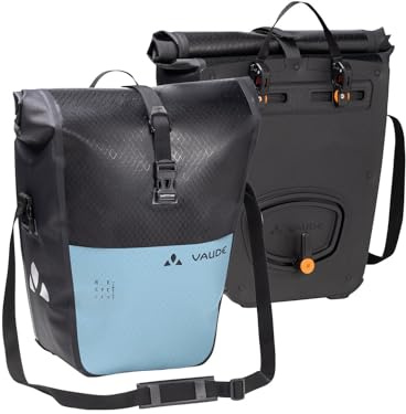 VAUDE Fahrradtaschen für Gepäckträger Aqua Back Color (Rec), in blau, 2X Hinterradtasche wasserdicht, Fahrrad Gepäckträgertasche hinten, einfache Befestigung – Made in Germany