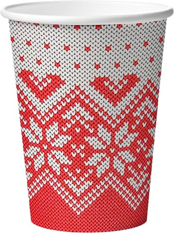 PLS GROUP® 50 Pappbecher Glühwein 200ml | Glühweinbecher für Heißgetränke 0,2L | Einweg Glühwein Becher | Trinkbecher Pappe | Einwegbecher | Heißgetränkebecher Weihnachten