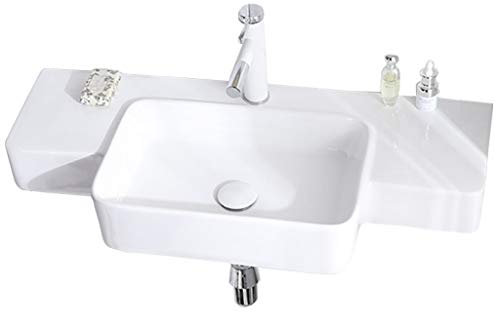 DDNGEJ Waschtische und Waschtischunterschränke, Badezimmerwaschbecken, Wandwaschbecken, Eckwaschbecken aus Keramik, vertikaler Waschtisch, integrierter Balkon, Wäschebecken, leicht zu rei