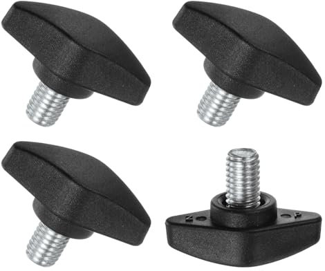 M METERXITY 4-Pezzi Viti a Testa Zigrinata, M8x12mm Manopole a T, Manopola di Serraggio in Plastica per Lavorazione del Legno/Macchinari/Attrezzature, Vite di Serraggio [Nero]