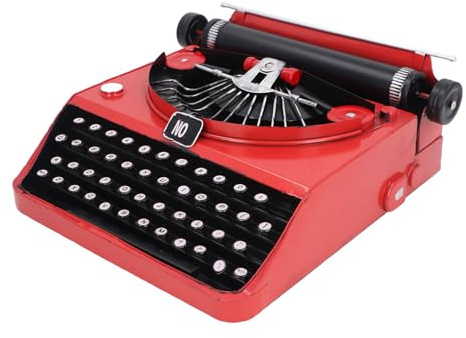 Vintage Typewriter Design, Retro Typewriters Handcrafted Iron Ornament, Unique Office Desk Decor for Home or Workspace, Nostalgic Idea for All Occasions, Great Conversation Starter