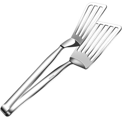 DECHOUS Edelstahl Pfannenwender Mit Verlängertem Griff Mehrzweck Fisch Steakzange Hitzebeständiger Küchenwender Zum Wenden Von Pfannkuchen Und Grillgut Geeignet Für Haushalt Restaurant