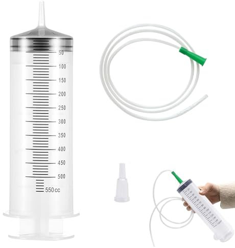 Seringue en Plastique 500ml Avec Tuyau, Grande Seringue, Pour Laboratoires Scientifiques, Mesure De Liquide, Arrosage De Jardin, Industrie (Sans Aiguille)